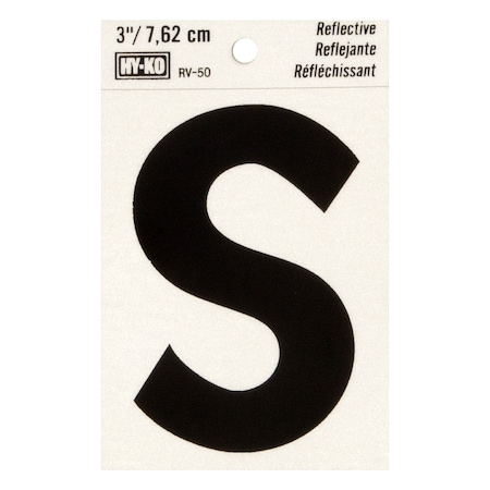 Hy-Ko 3In Reflective Letter S, 10PK B00469